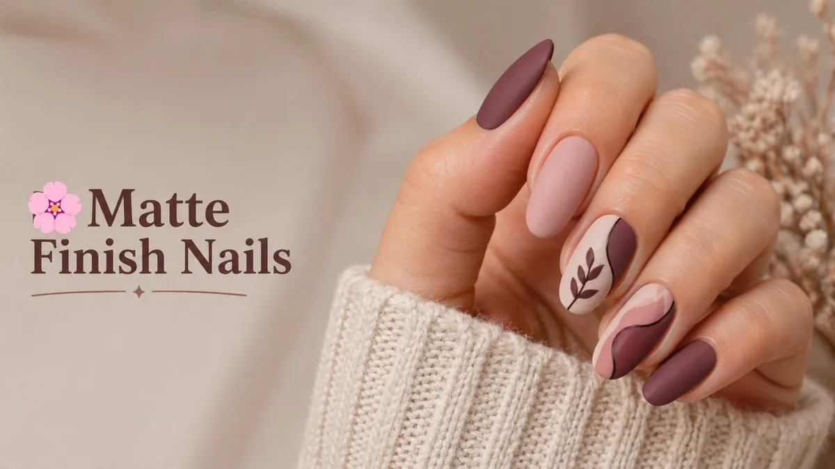 Abstract nail art with swirls, lines and dots in soft colours