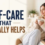 Relaxed woman working, representing ambition without burnout and a soft life mindset