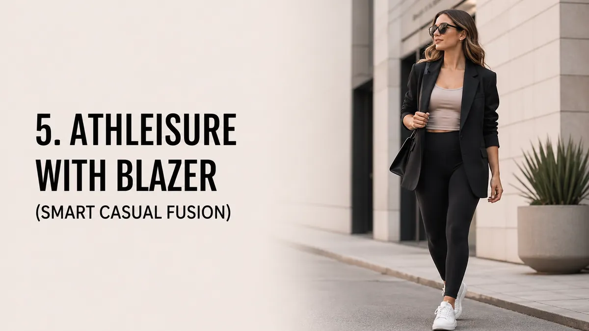 Athleisure with blazer for a smart casual look