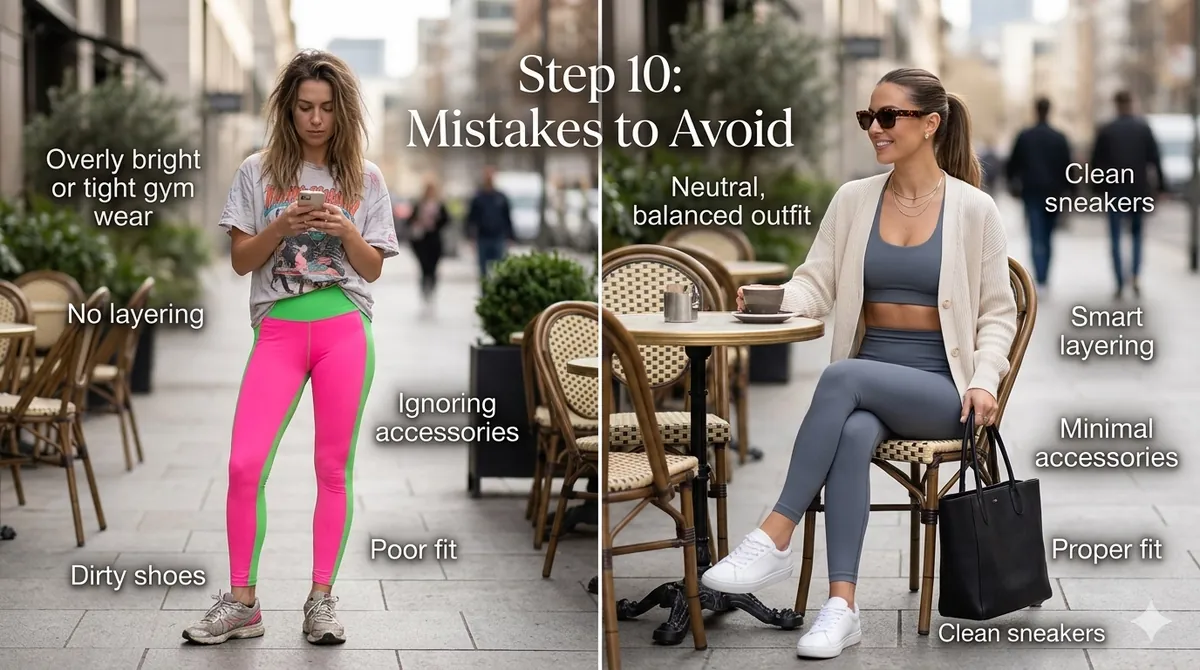 Balancing the silhouette with tight leggings and an oversized shirt