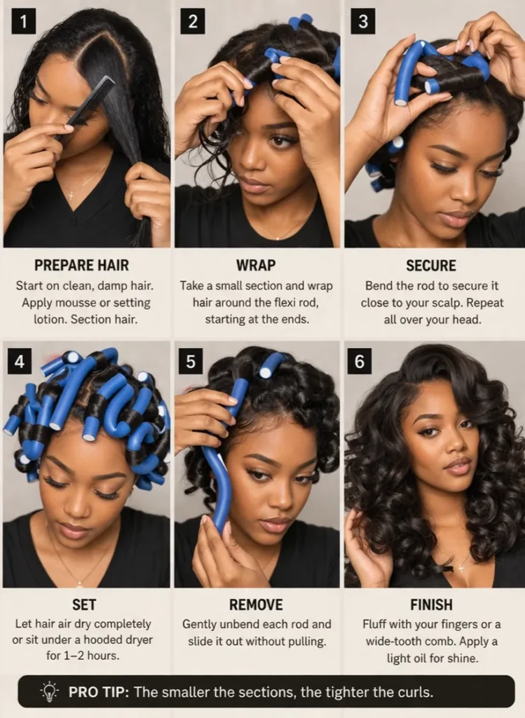 Woman with soft, healthy beachy waves created without heat