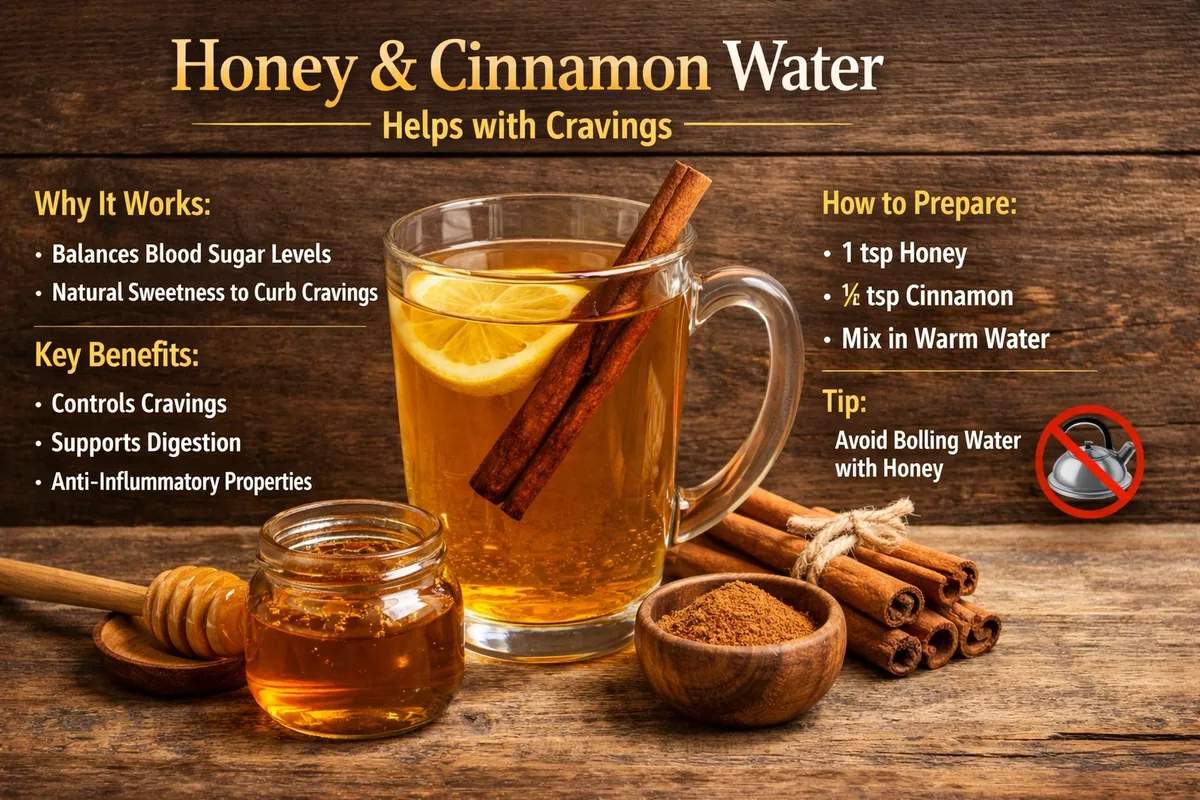 Honey and cinnamon water to help control cravings
