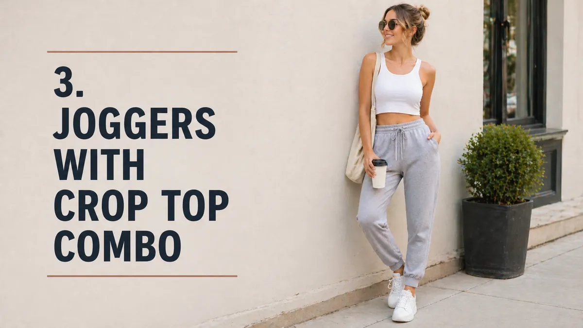 Joggers with crop top athleisure combo