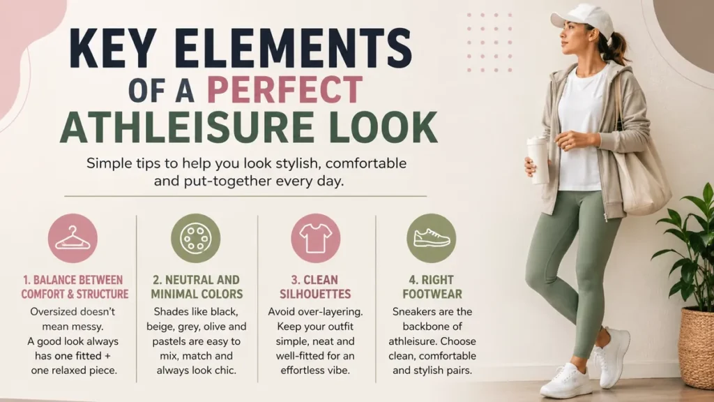 Key elements of a well-styled athleisure look for women