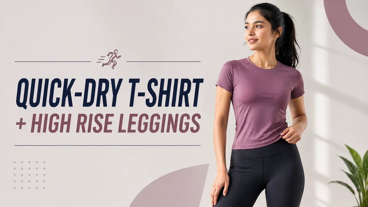 Indian woman in longline top and joggers as a comfortable running outfit