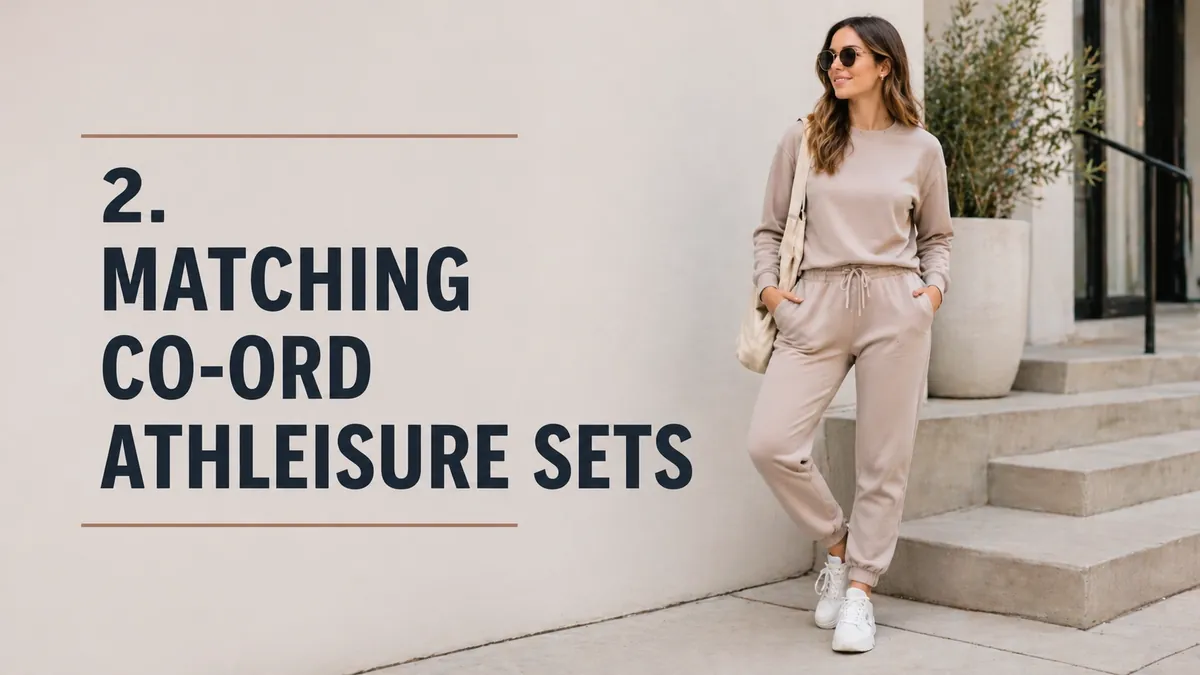 Matching co-ord athleisure set in neutral tones