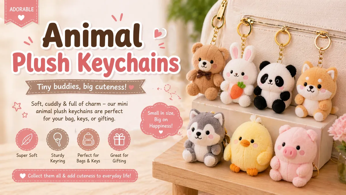 Personalized plush keychains with names and initials