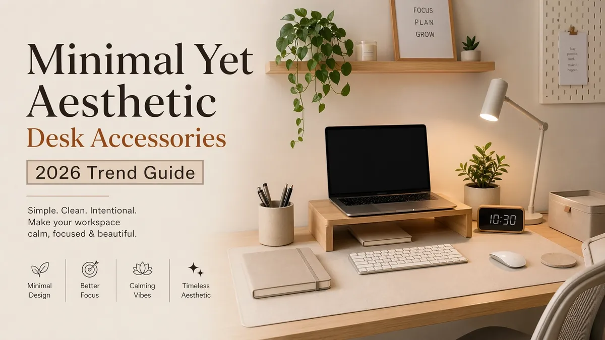 Simple neutral desk mat as a minimal desk setup foundation