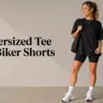 Woman in a black matching gym set, a top stylish gym wear trend for women