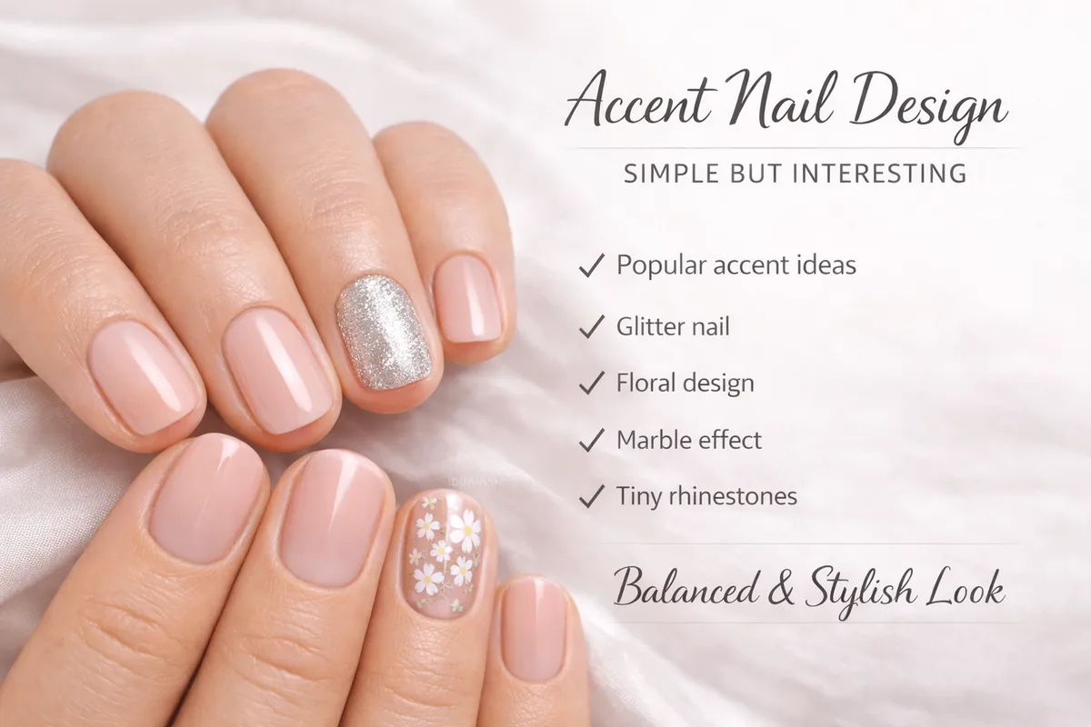 Tiny gems and rhinestones on short nude nails for minimal glam