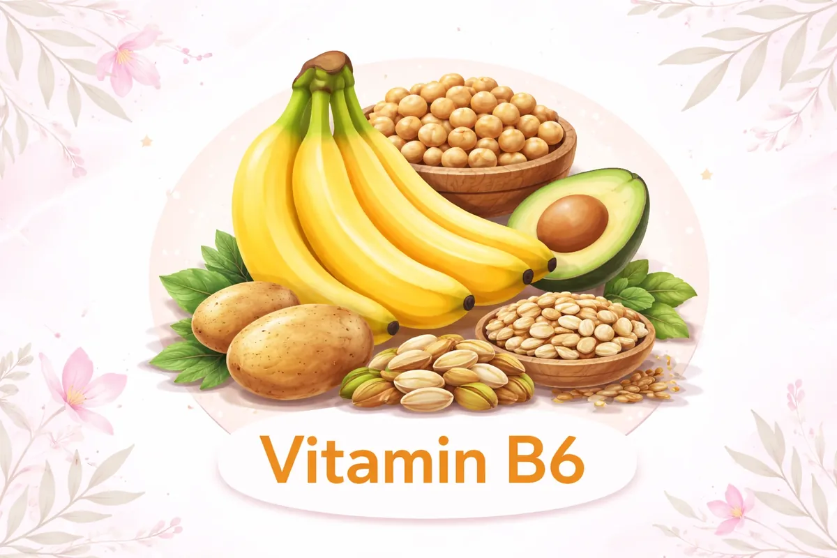 Vitamin B6 vegetarian sources like bananas, chickpeas and potatoes
