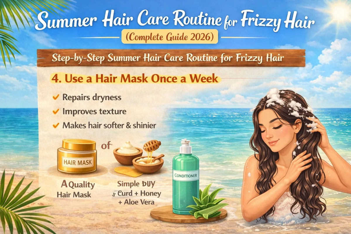 Weekly nourishing hair mask for dry, frizzy summer hair