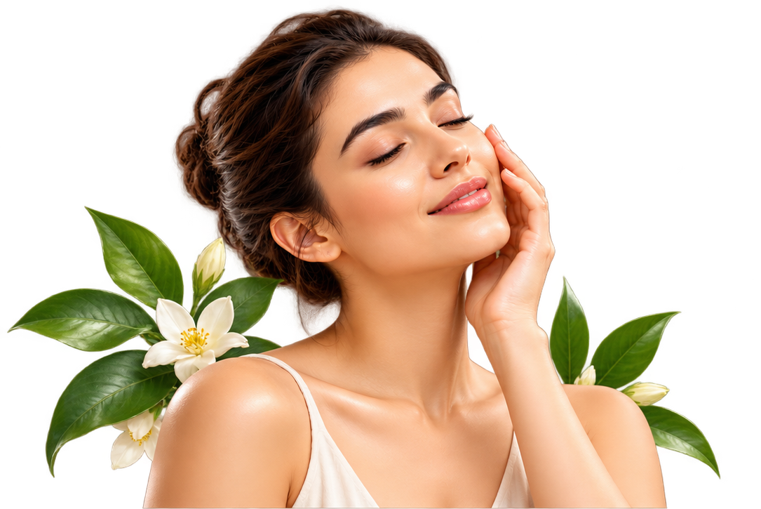 Woman with glowing skin