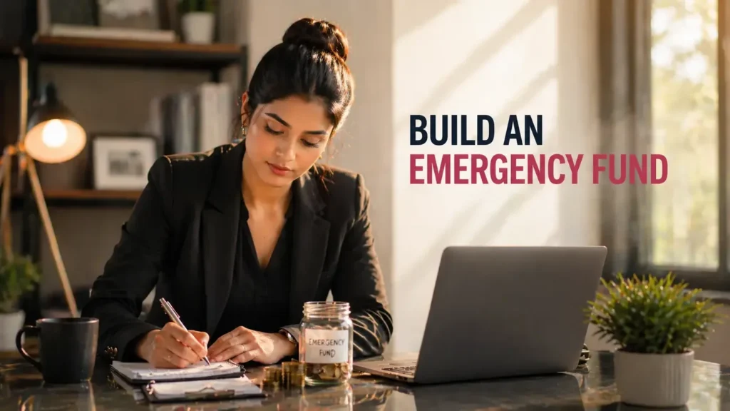 Step 3: Build an Emergency Fund First – young woman managing money