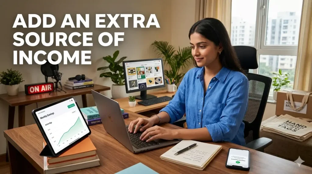 Step 6: Add an Extra Source of Income – young woman managing money