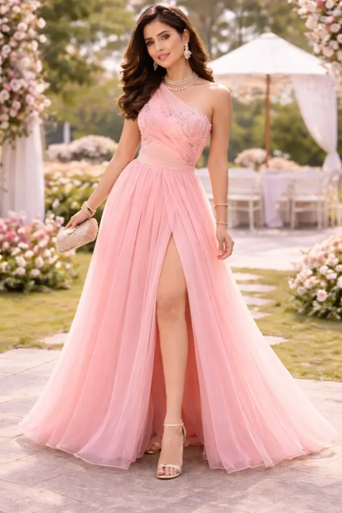 Off-Shoulder and One-Shoulder Dresses – summer wedding party wear dress